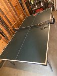 Ping-pong table in the garage